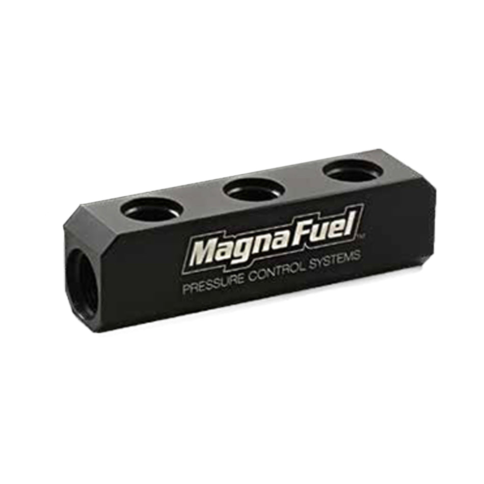 Magnafuel/Magnaflow Fuel Systems 3-Port Fuel Log for Holley 12-803 Regulators MRFMP-7610-03-BLK