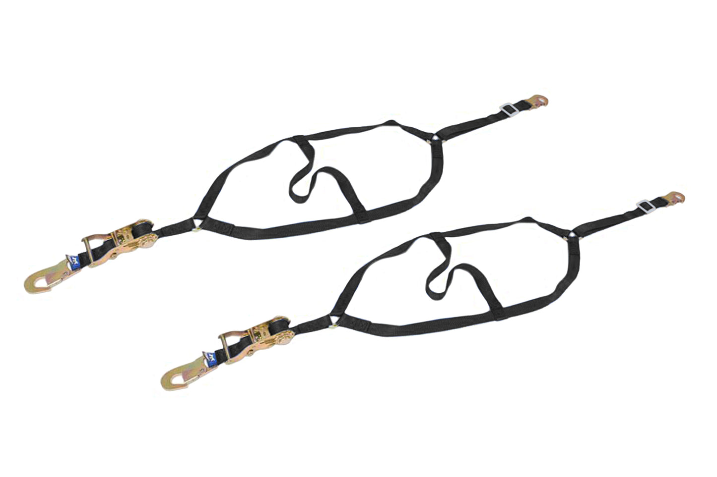Macs Custom Tie-Downs Dragster Front Nets Only Pair Flat Snap Hooks MTD111501