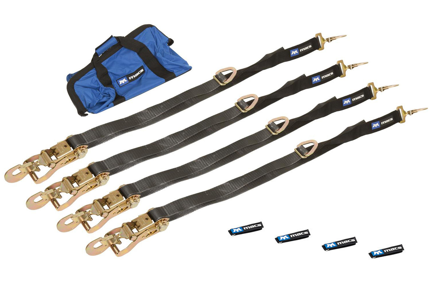 Macs Custom Tie-Downs 4 Tie Down/Axle Strap Combo Direct Hook MTD511118