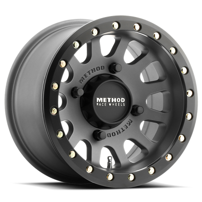 Method Race Wheels MR401 UTV Beadlock Wheel Titanium W/ Matte Black Ring 14x7 +38 4x156