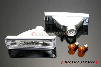 Circuit Sports Front Turn Signals (Clear) - Nissan 240SX/180SX ('89-90 USDM/JDM S13)