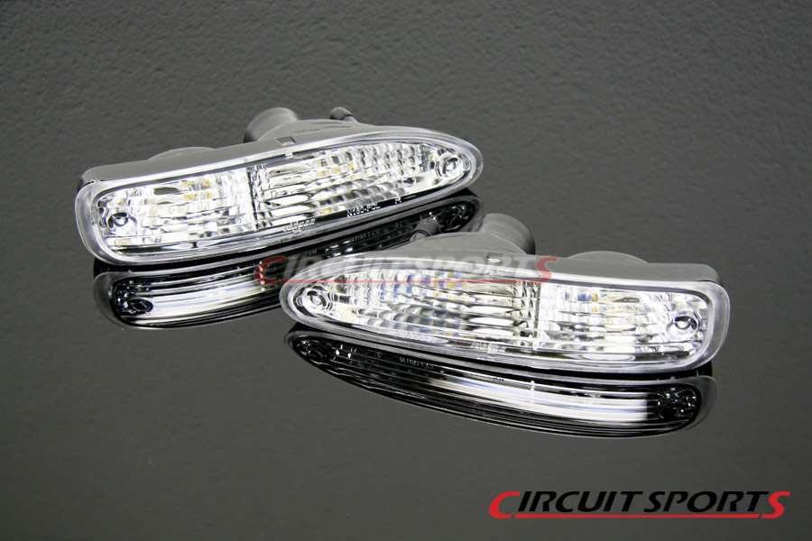 Circuit Sports Front Turn Signals (Clear) - Nissan 240SX/180SX ('91-94 S13 Chuki) - Tear Drop Style