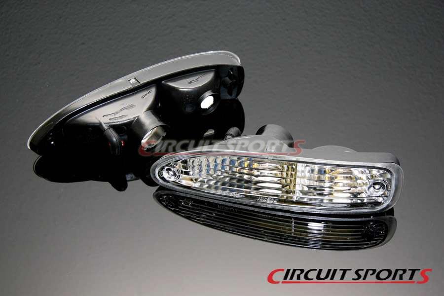 Circuit Sports Front Turn Signals (Clear) - Nissan 240SX/180SX ('91-94 S13 Chuki) - Tear Drop Style