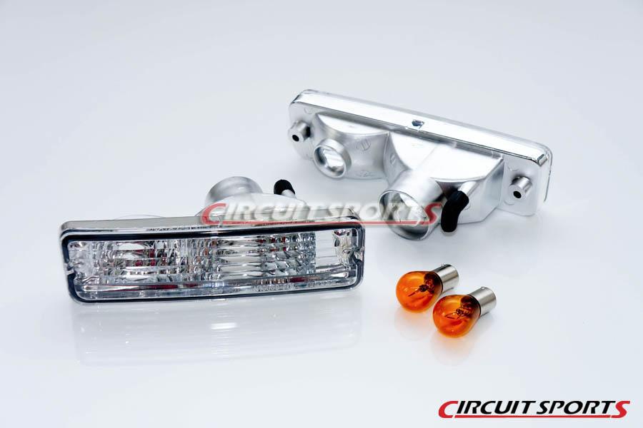 Circuit Sports Front Turn Signals (Clear) - Nissan 240SX/180SX ('91-94 S13) -JDM