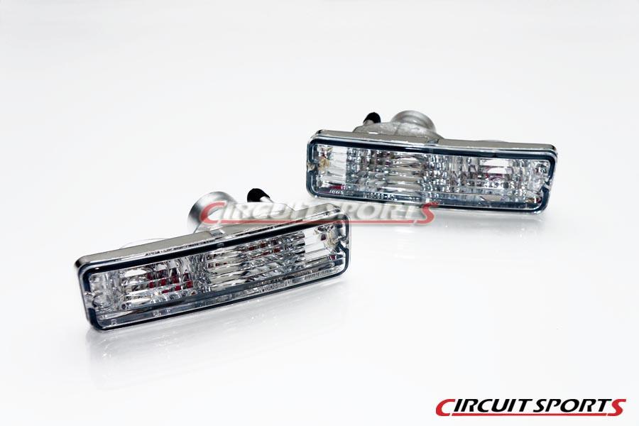 Circuit Sports Front Turn Signals (Clear) - Nissan 240SX/180SX ('91-94 S13) -JDM