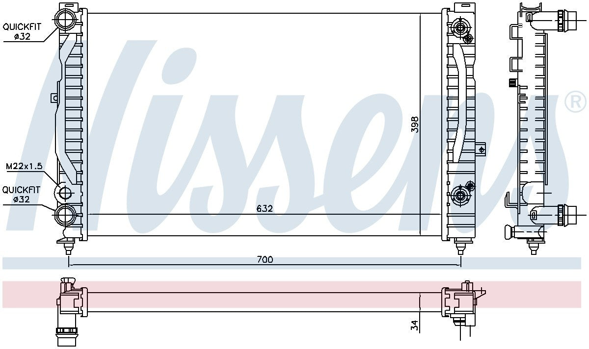 Nissens Radiator  top view frsport 60229