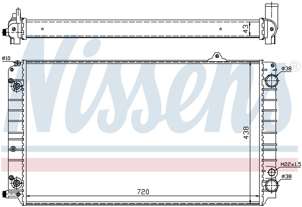 Nissens Radiator  top view frsport 60239