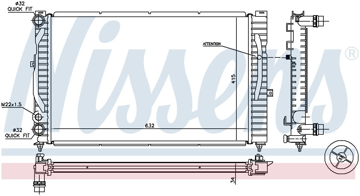 Nissens Radiator  top view frsport 60299