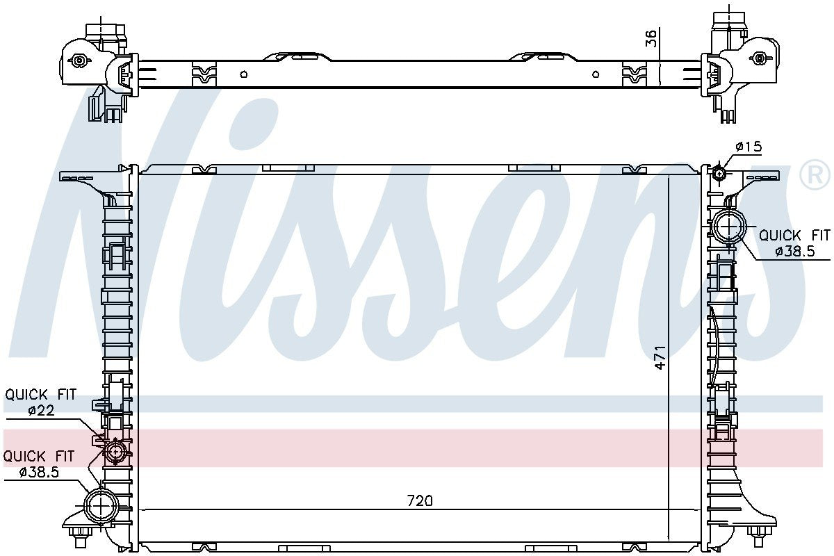 Nissens Radiator  top view frsport 60359