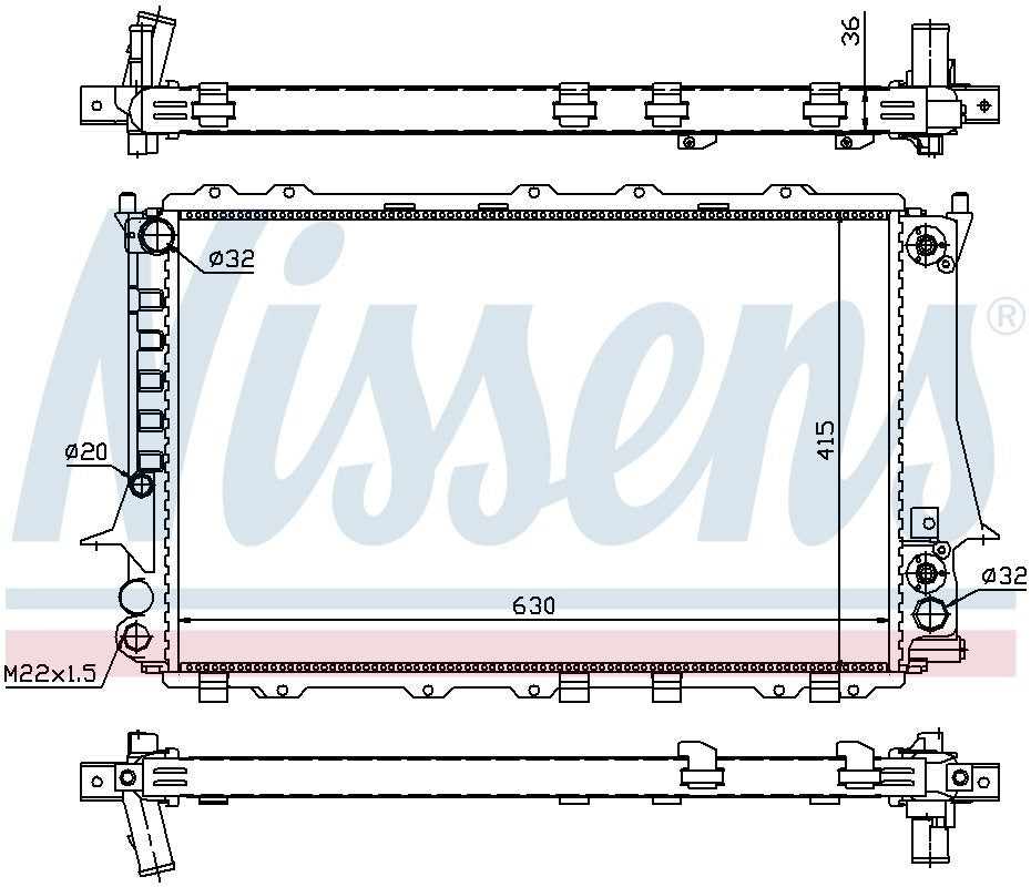 Nissens Radiator  top view frsport 60480