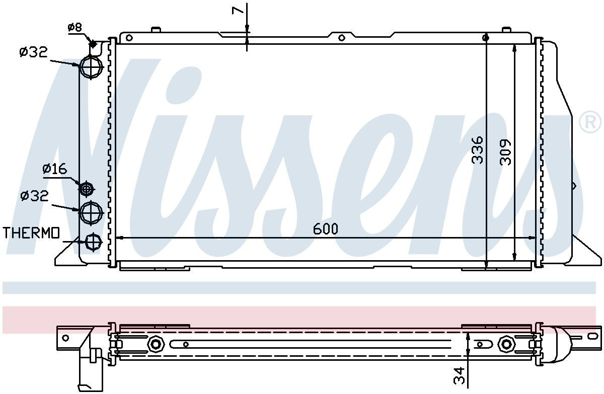 Nissens Radiator  top view frsport 60487