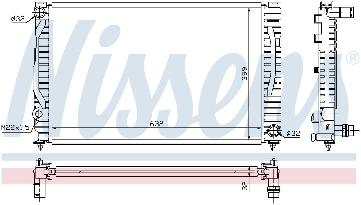 Nissens Radiator  top view frsport 60496