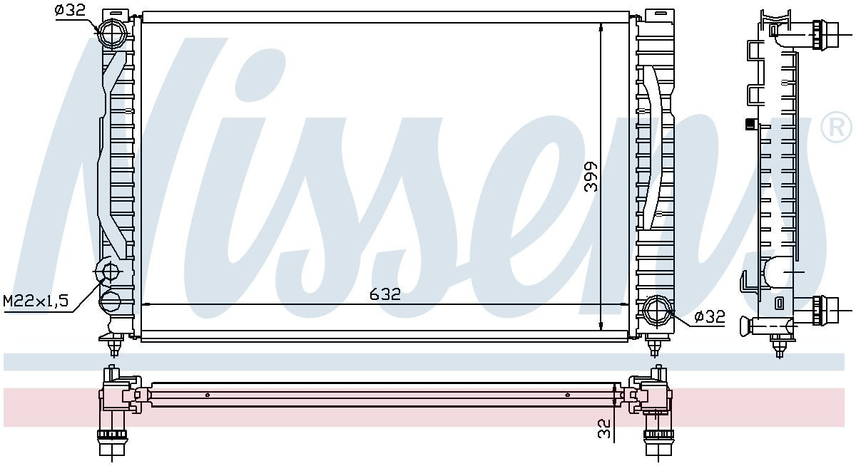 Nissens Radiator  top view frsport 60497