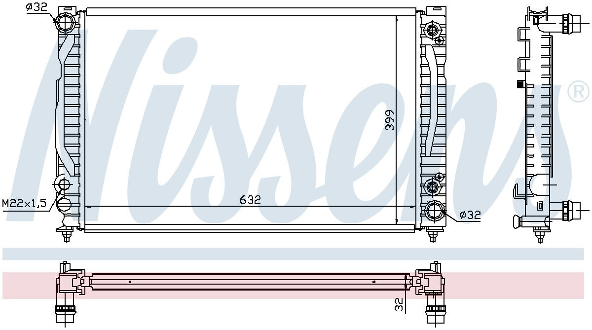 Nissens Radiator  top view frsport 60498