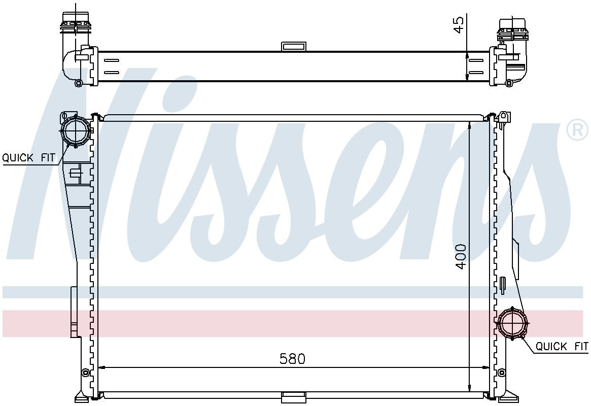 Nissens Radiator  top view frsport 60806