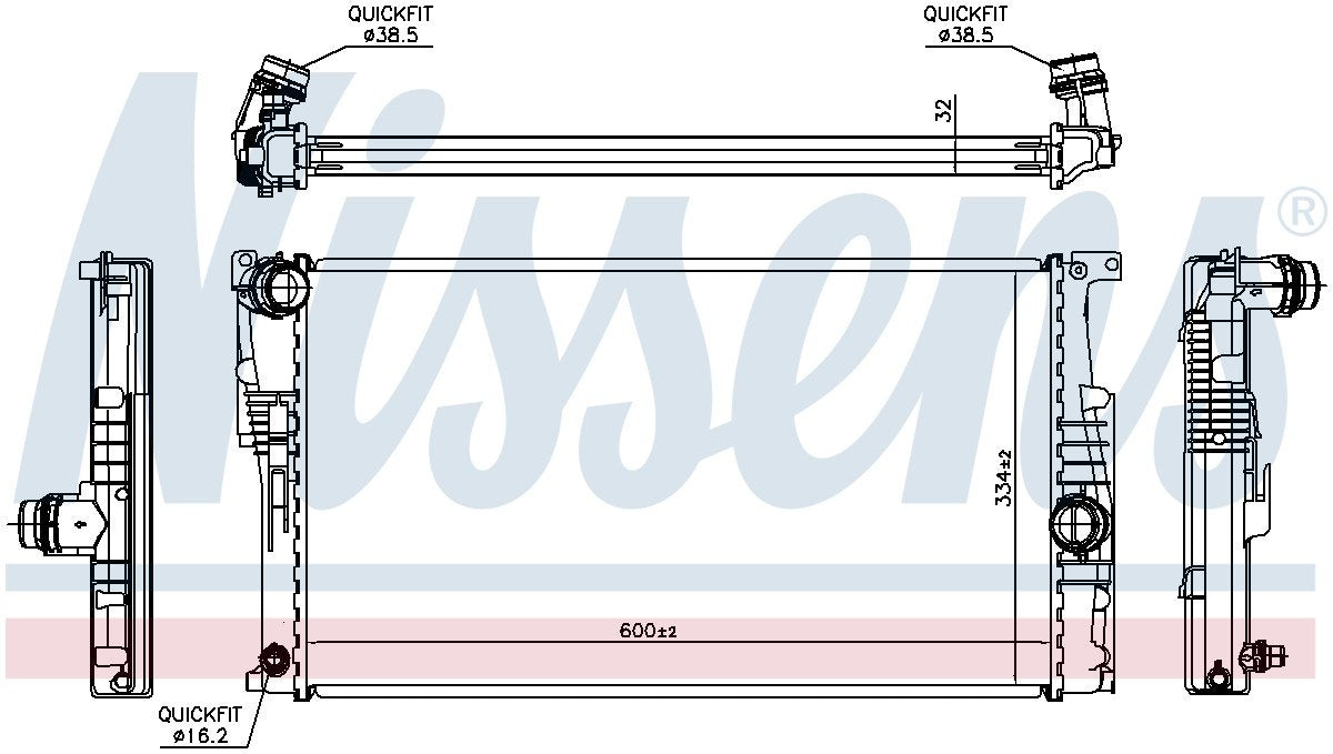 Nissens Radiator  top view frsport 60815