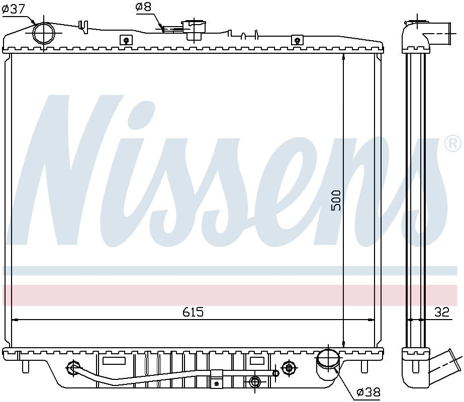 Nissens Radiator  top view frsport 60852