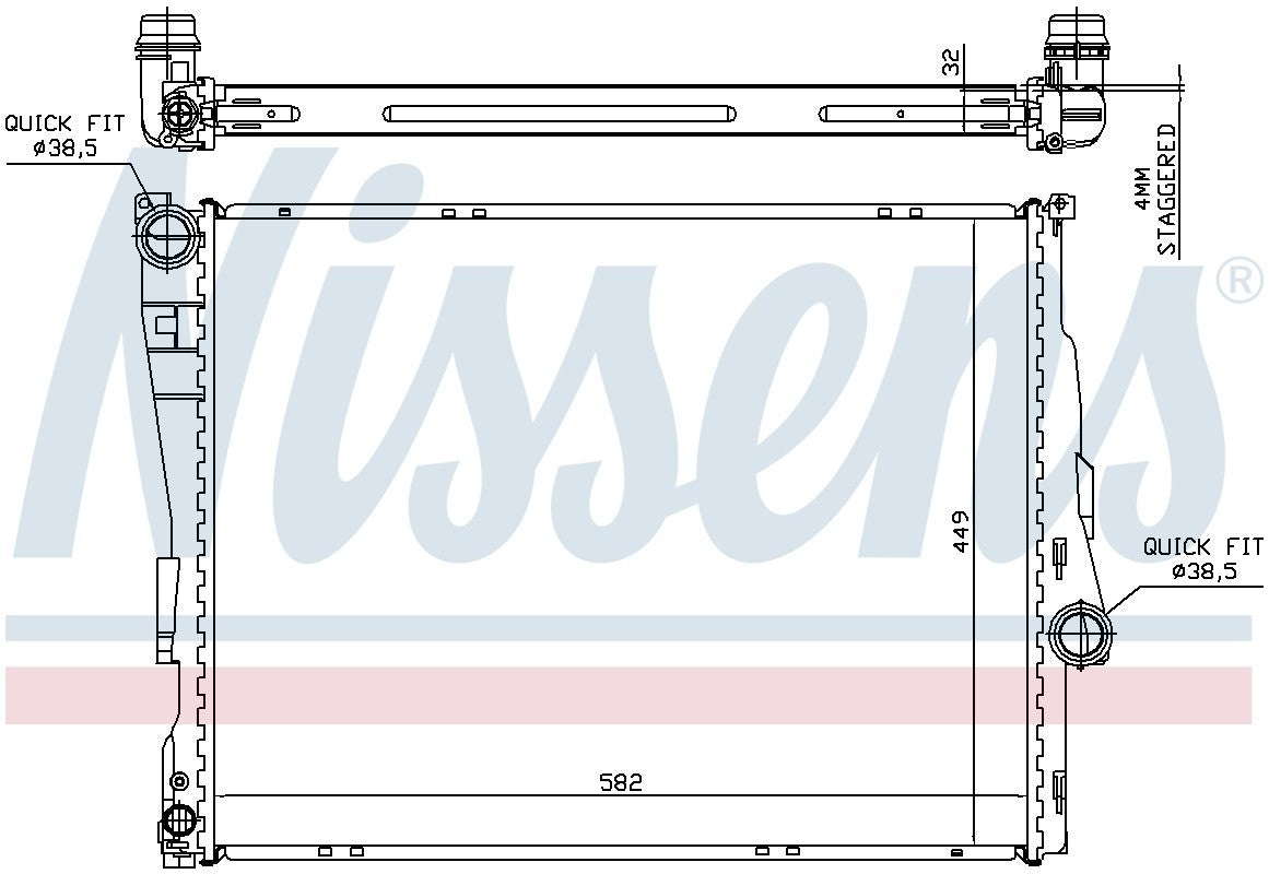 Nissens Radiator  top view frsport 60875