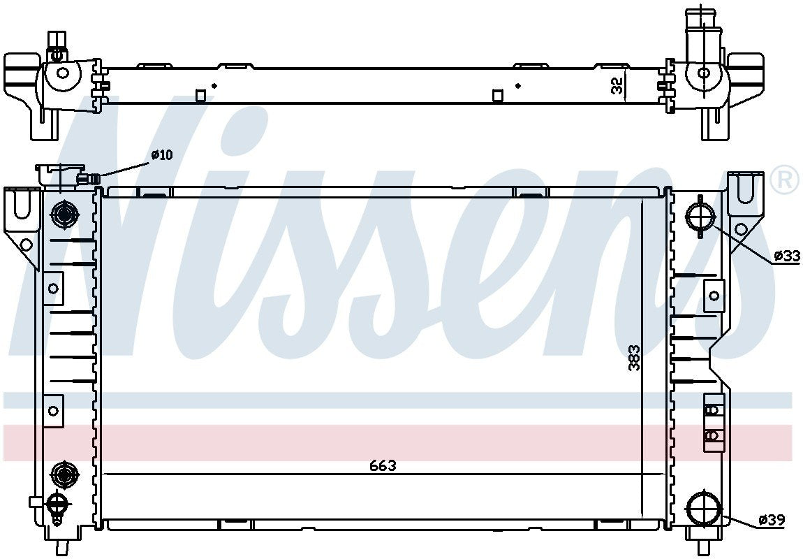 Nissens Radiator  top view frsport 60984