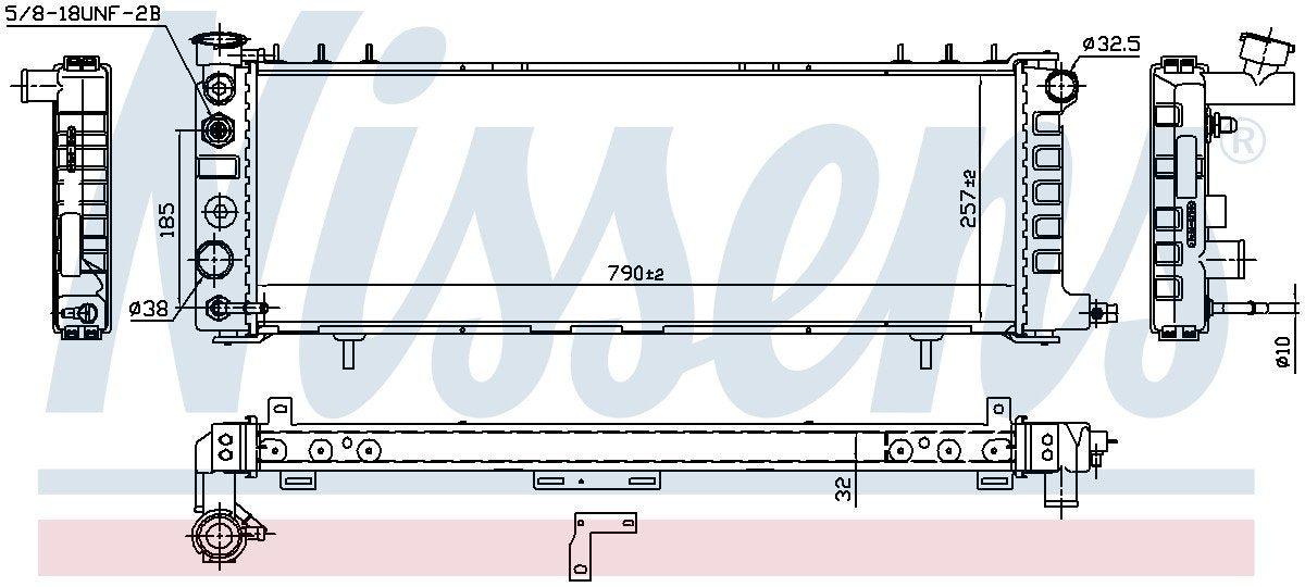 Nissens Radiator  top view frsport 609881