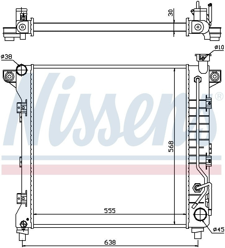 Nissens Radiator  top view frsport 60998