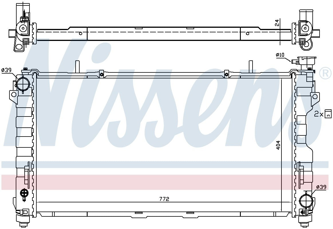 Nissens Radiator  top view frsport 61005