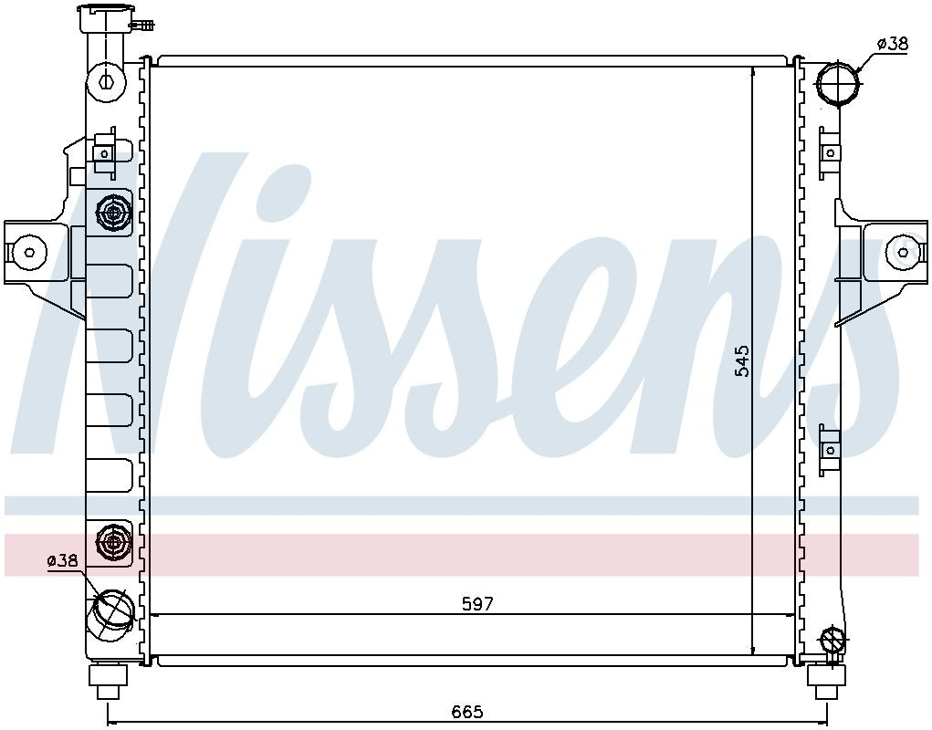 Nissens Radiator  top view frsport 61009