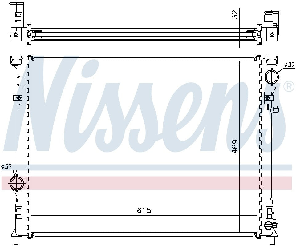 Nissens Radiator  top view frsport 61014A