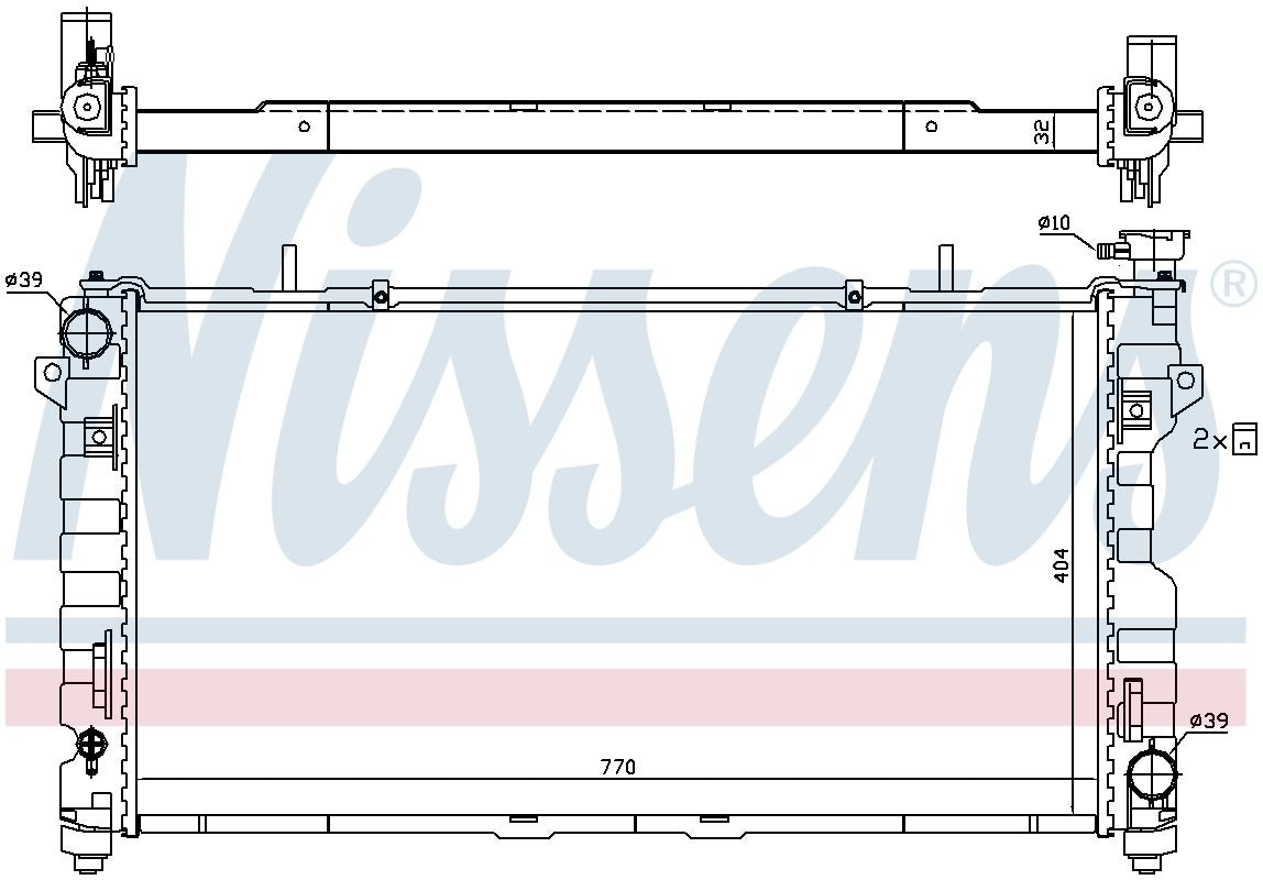 Nissens Radiator  top view frsport 61025