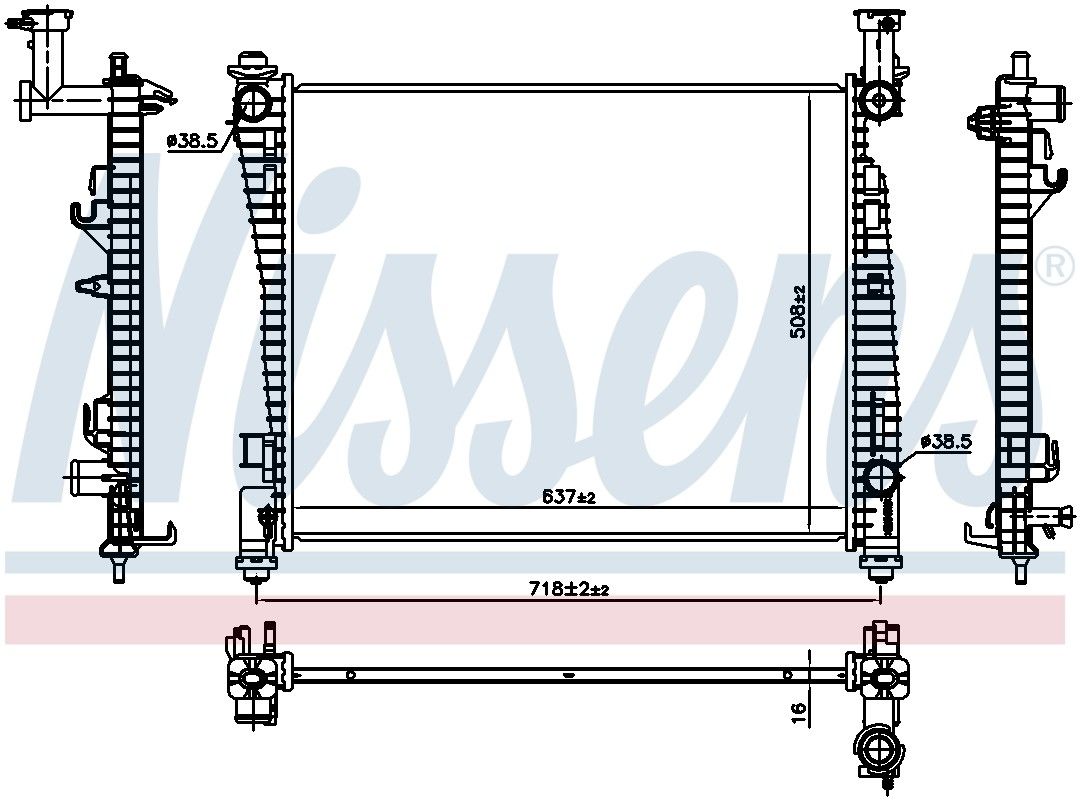 Nissens Radiator  top view frsport 61032