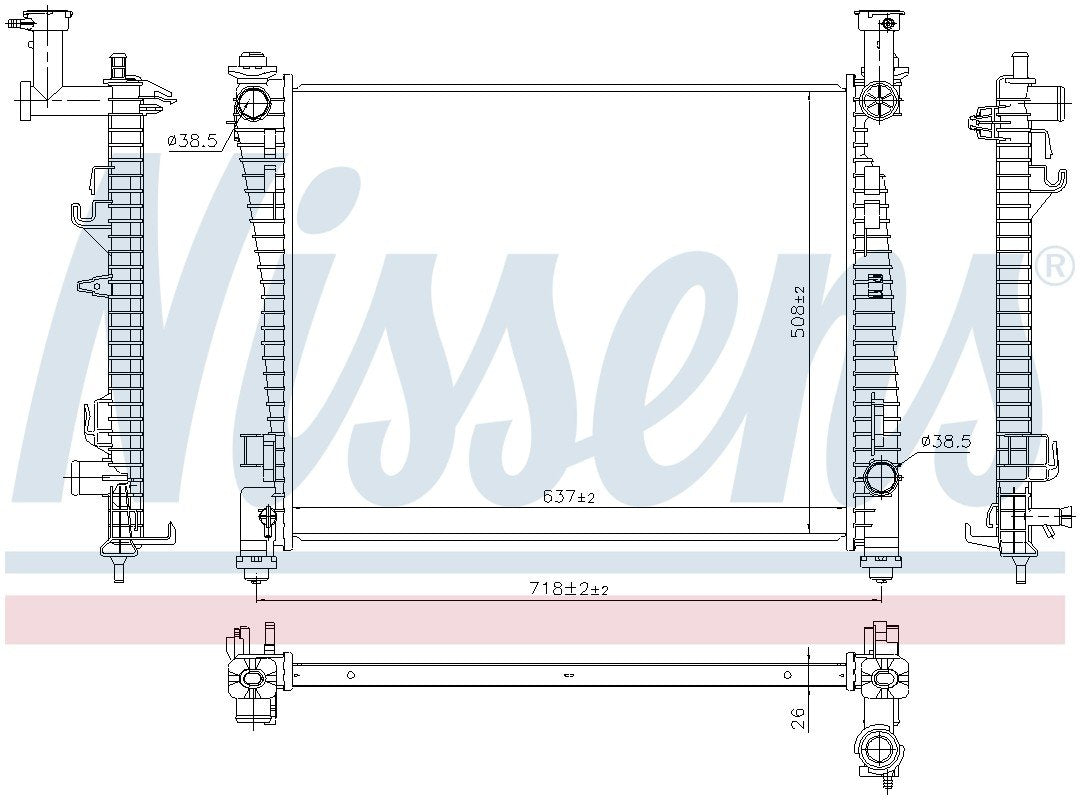 Nissens Radiator  top view frsport 61033