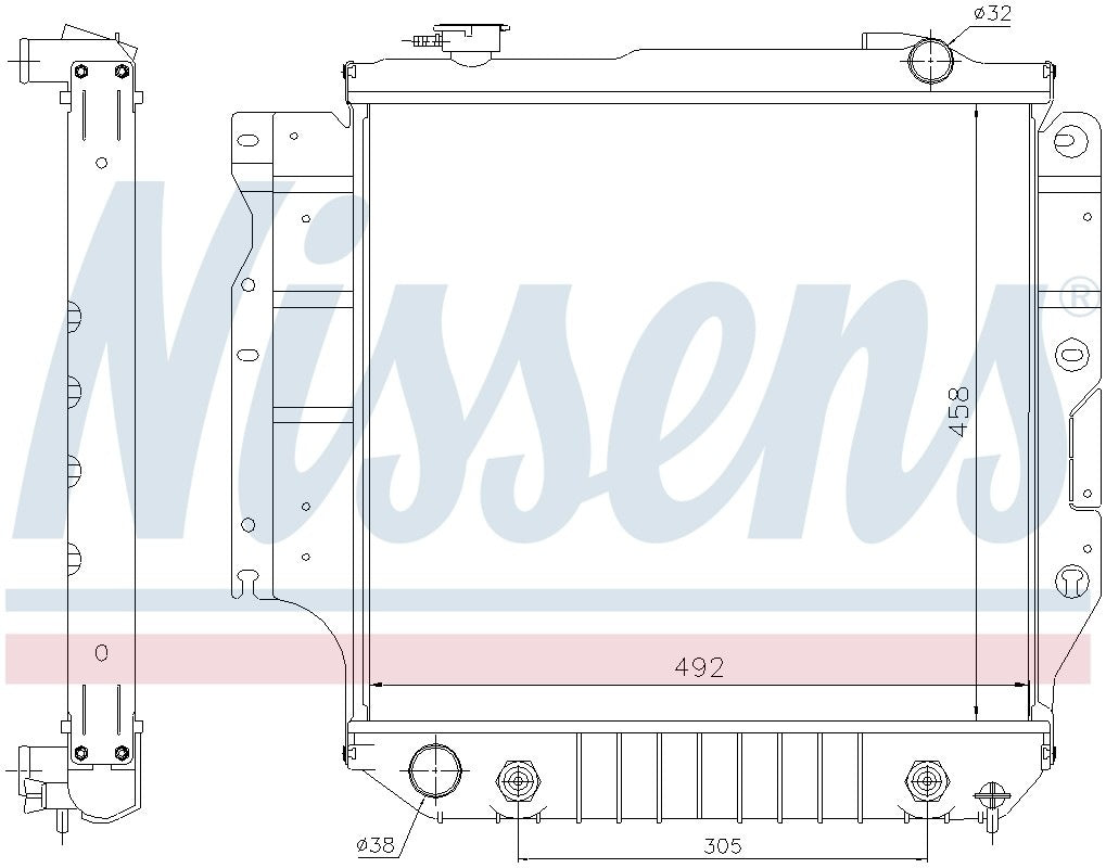 Nissens Radiator  top view frsport 61036