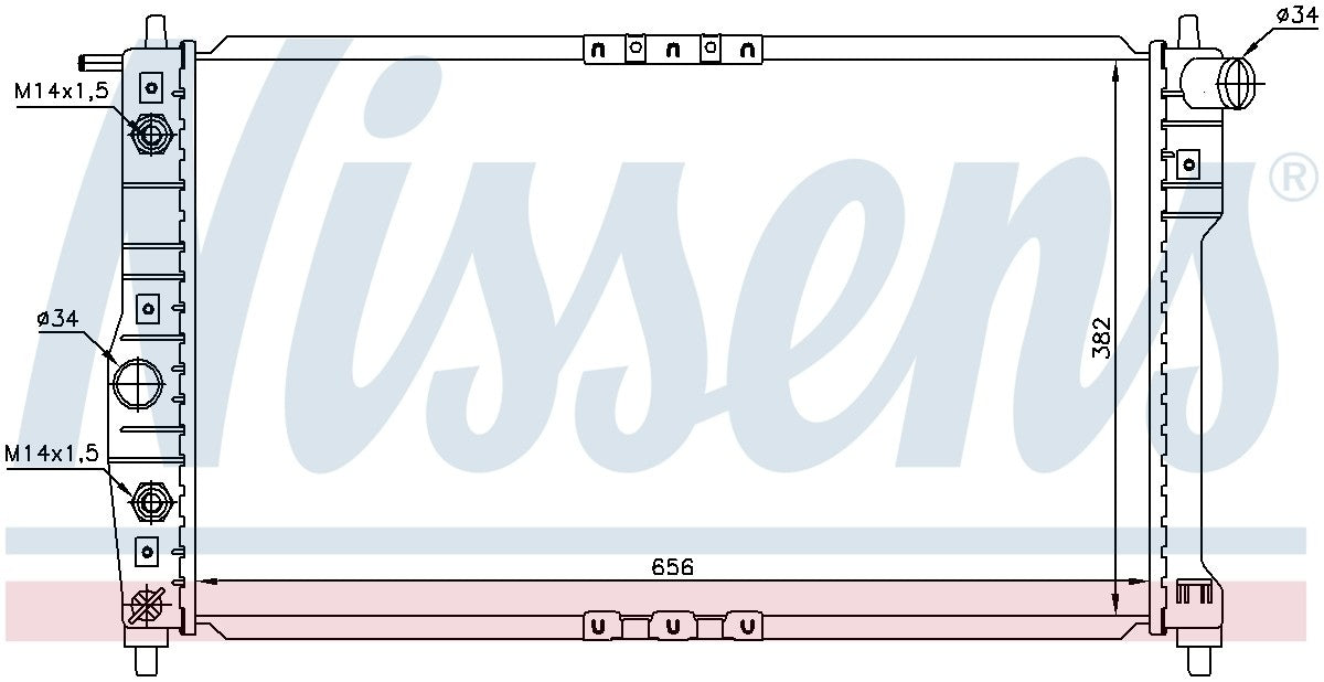 Nissens Radiator  top view frsport 616671