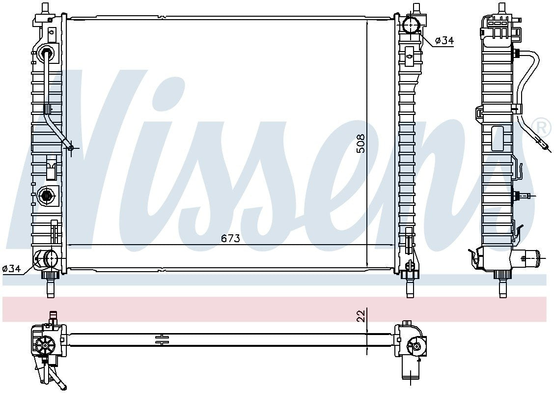 Nissens Radiator  top view frsport 61688