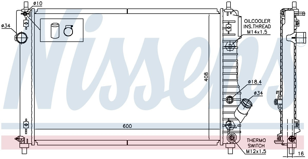 Nissens Radiator  top view frsport 616904