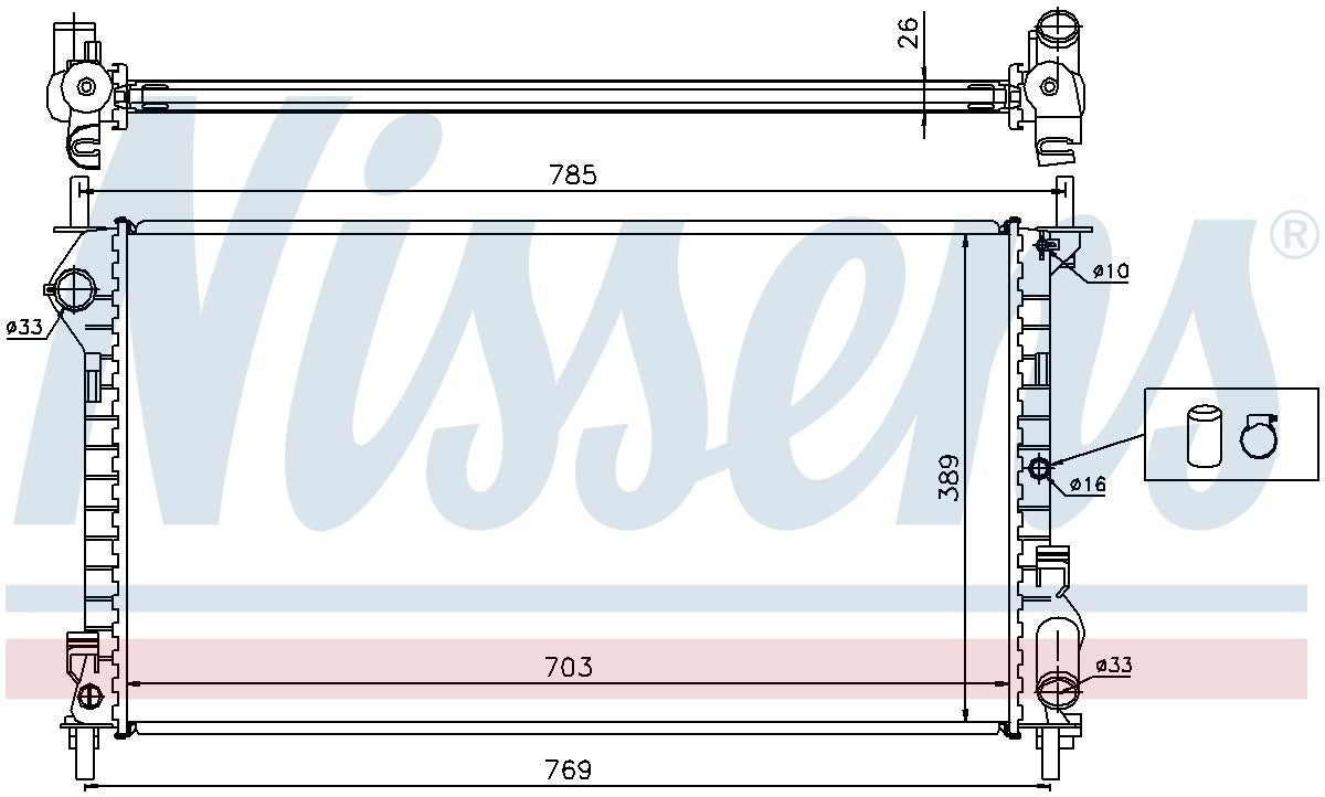 Nissens Radiator  top view frsport 62015A