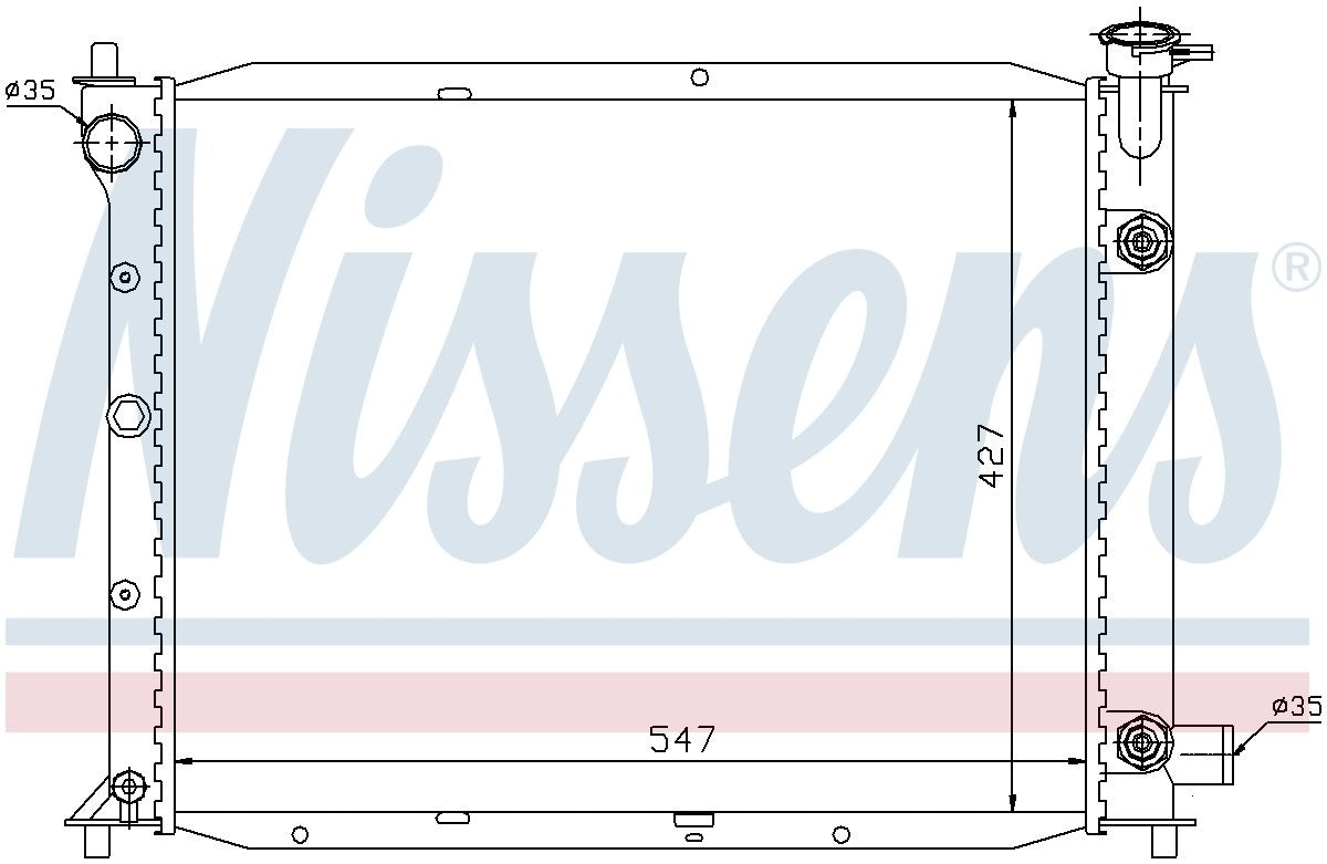 Nissens Radiator  top view frsport 62016