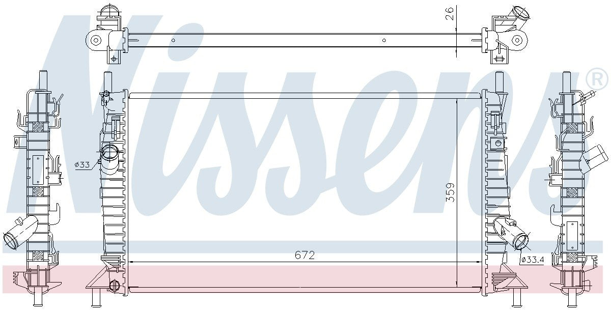 Nissens Radiator  top view frsport 62017A