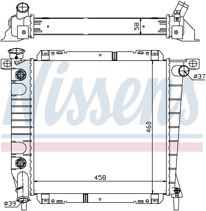 Nissens Radiator  top view frsport 620671