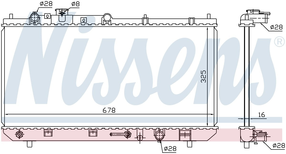 Nissens Radiator  top view frsport 624041