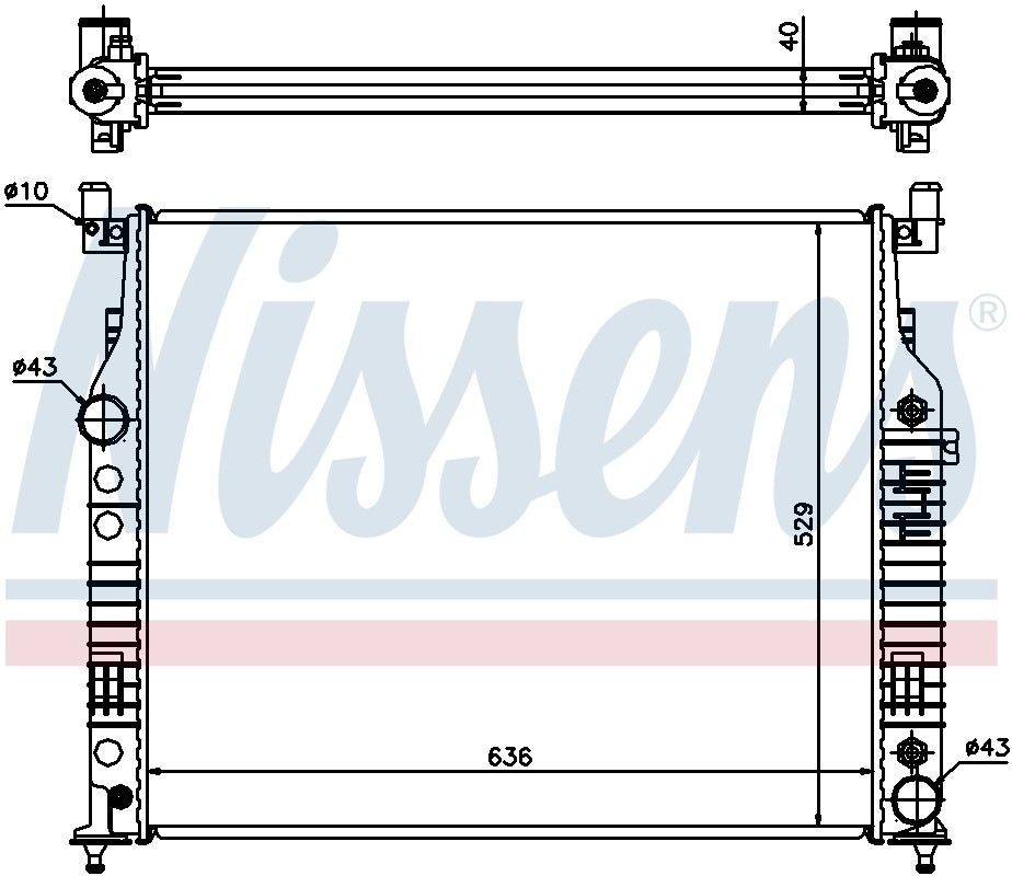 Nissens Radiator  top view frsport 62577A