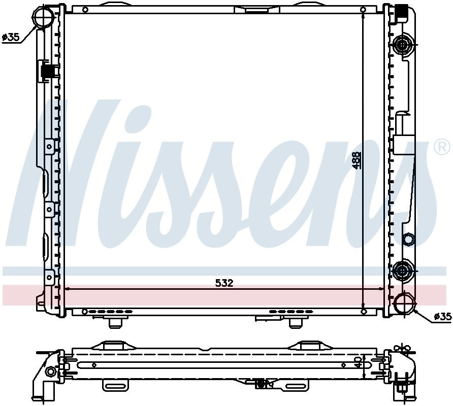 Nissens Radiator  top view frsport 62698A