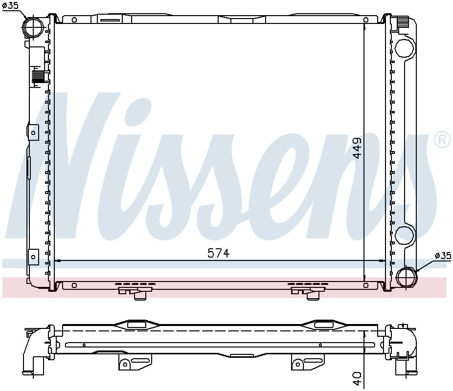 Nissens Radiator  top view frsport 62731A