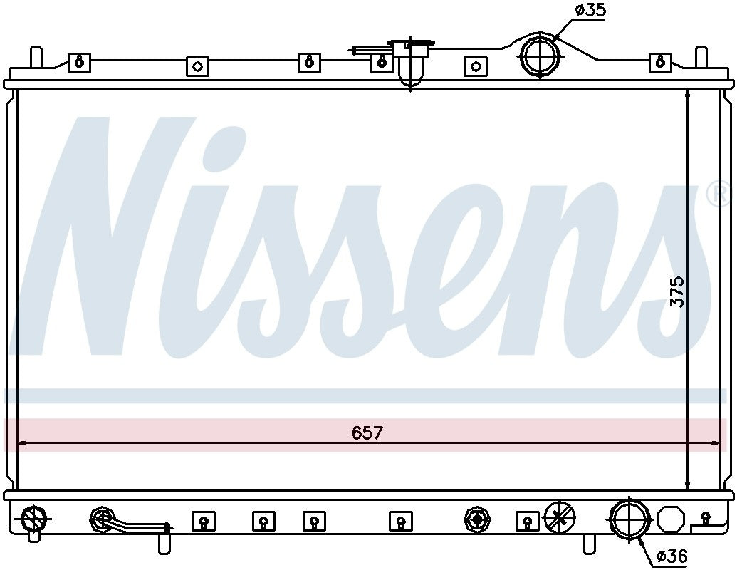 Nissens Radiator  top view frsport 62887