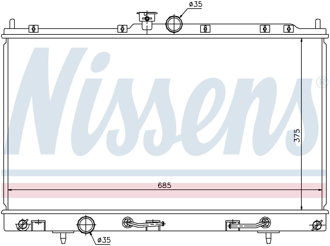 Nissens Radiator  top view frsport 62894