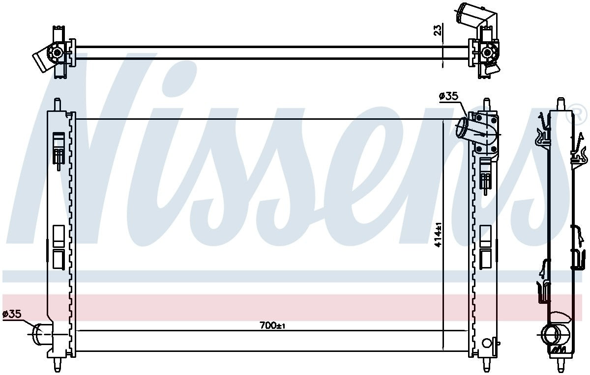 Nissens Radiator  top view frsport 628952