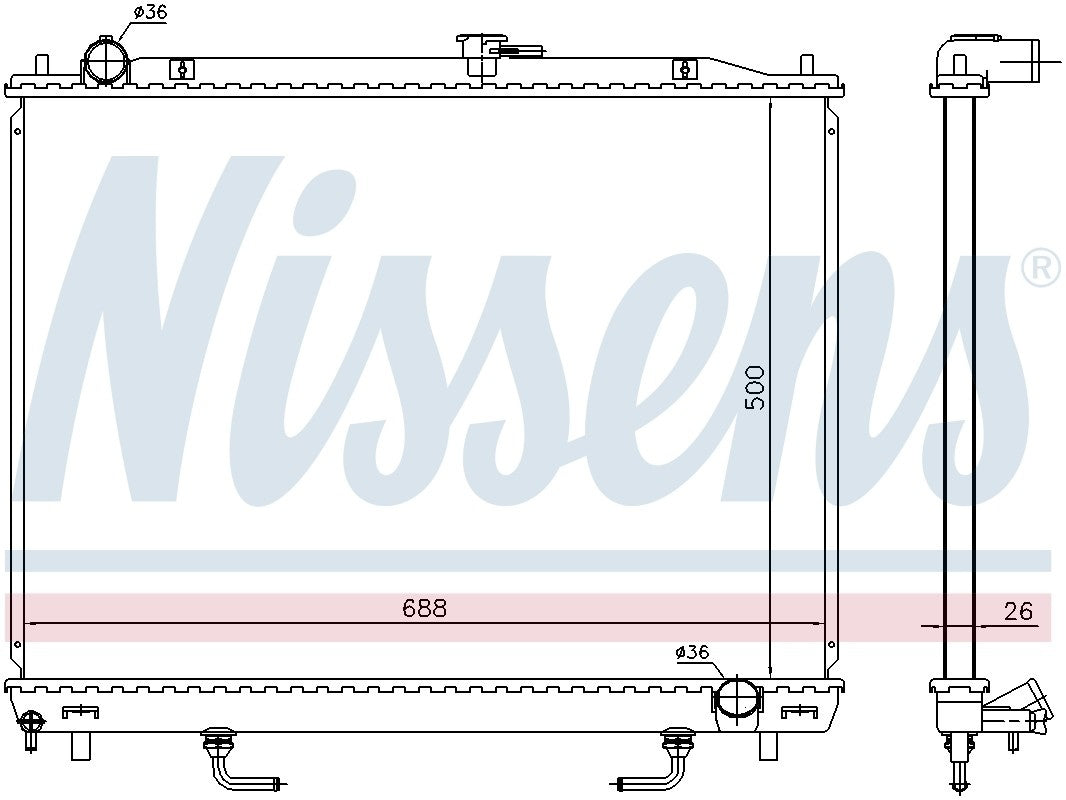 Nissens Radiator  top view frsport 628959