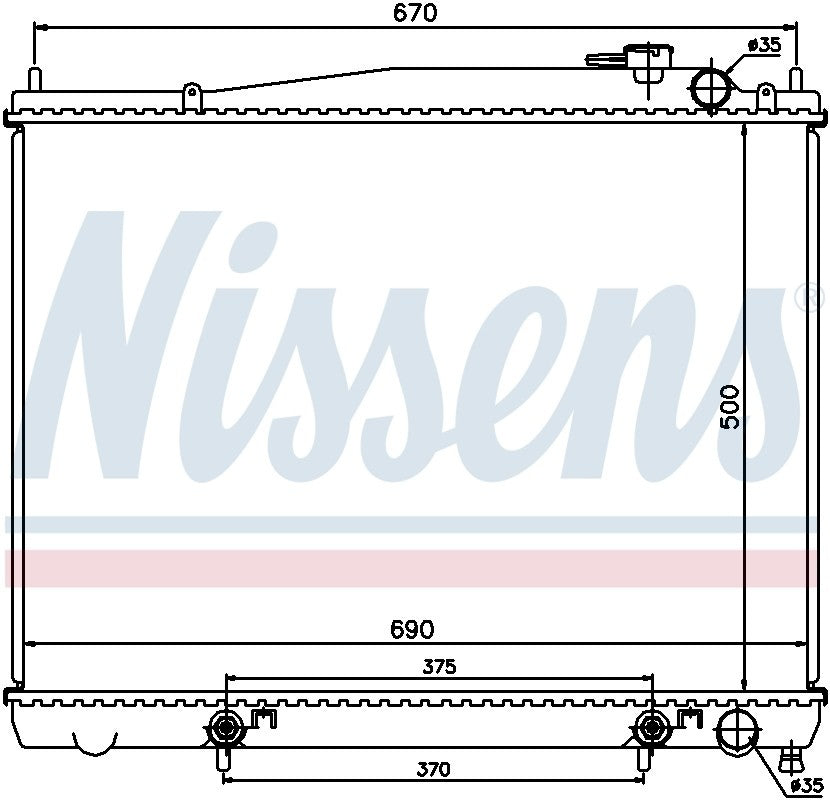 Nissens Radiator  top view frsport 62916