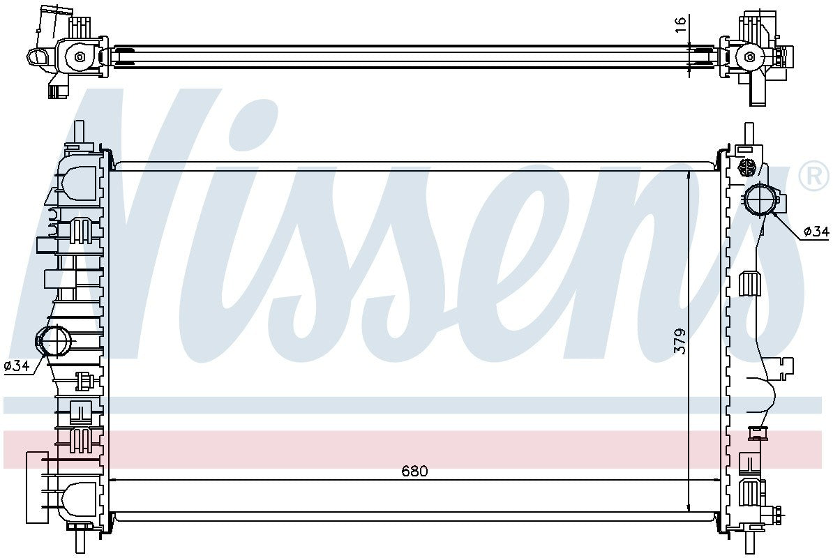 Nissens Radiator  top view frsport 630712