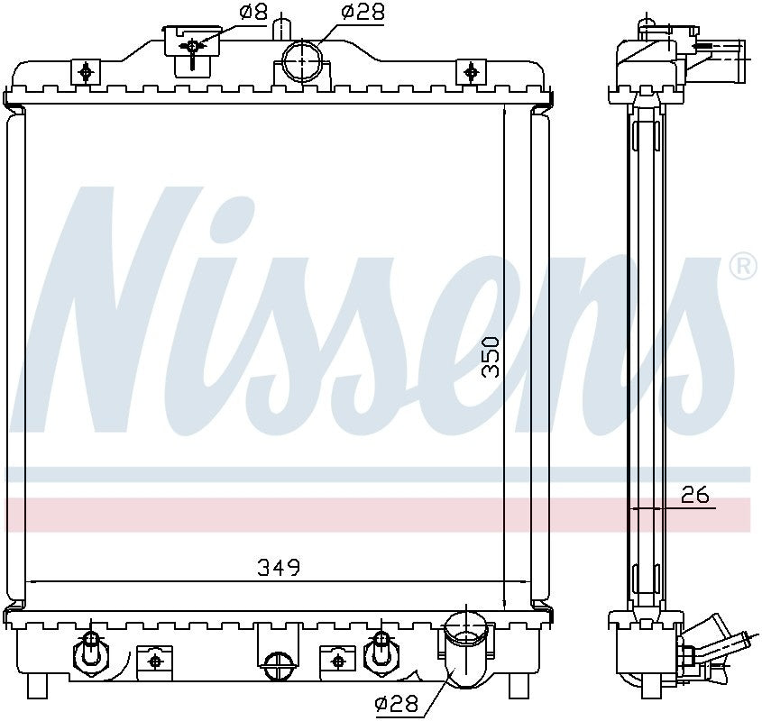 Nissens Radiator  top view frsport 633081